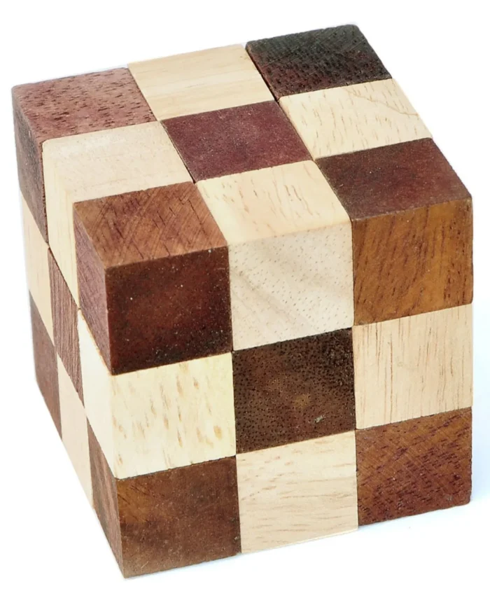 Variable Level Wooden Snake Cube Brain Puzzle