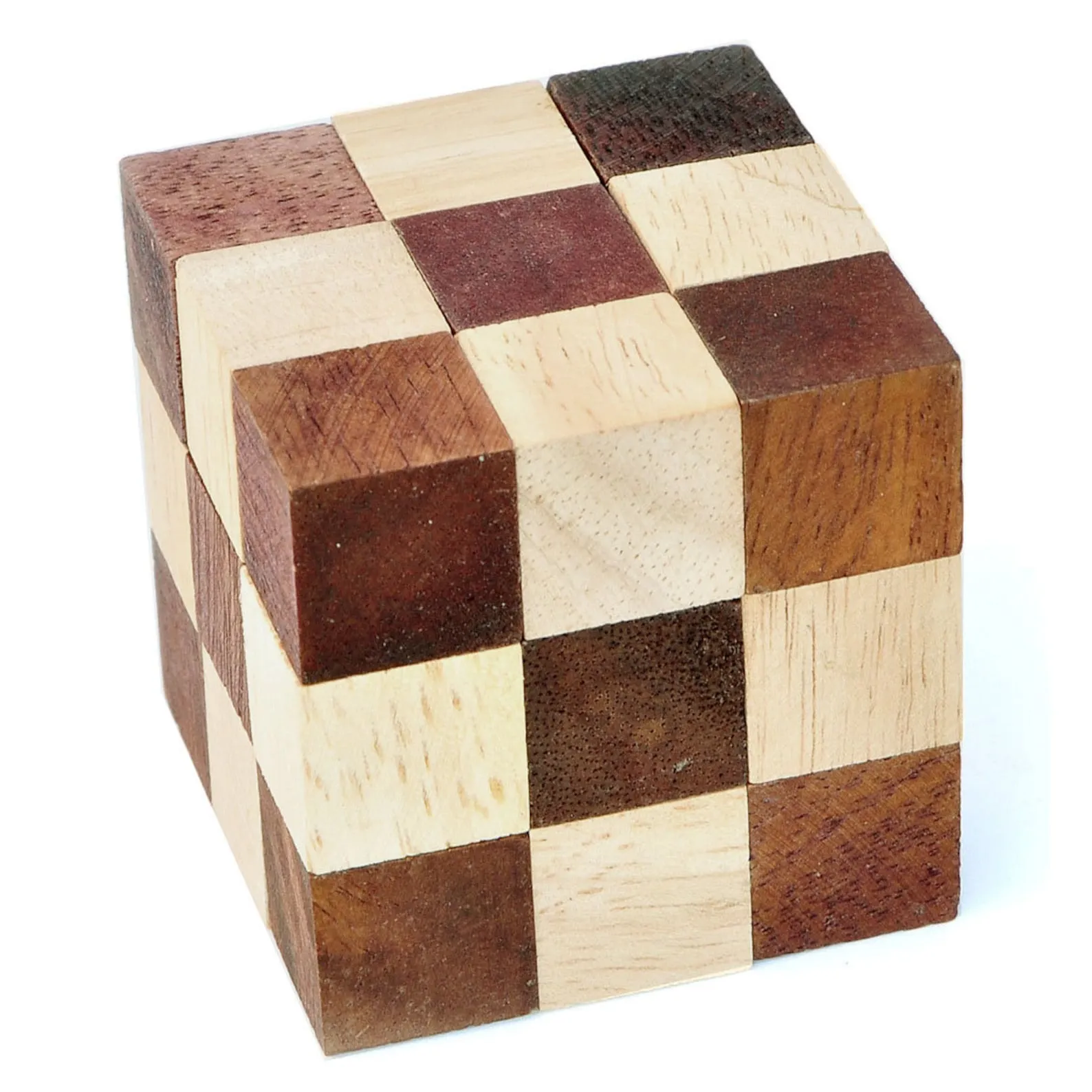 Variable Level Wooden Snake Cube Brain Puzzle