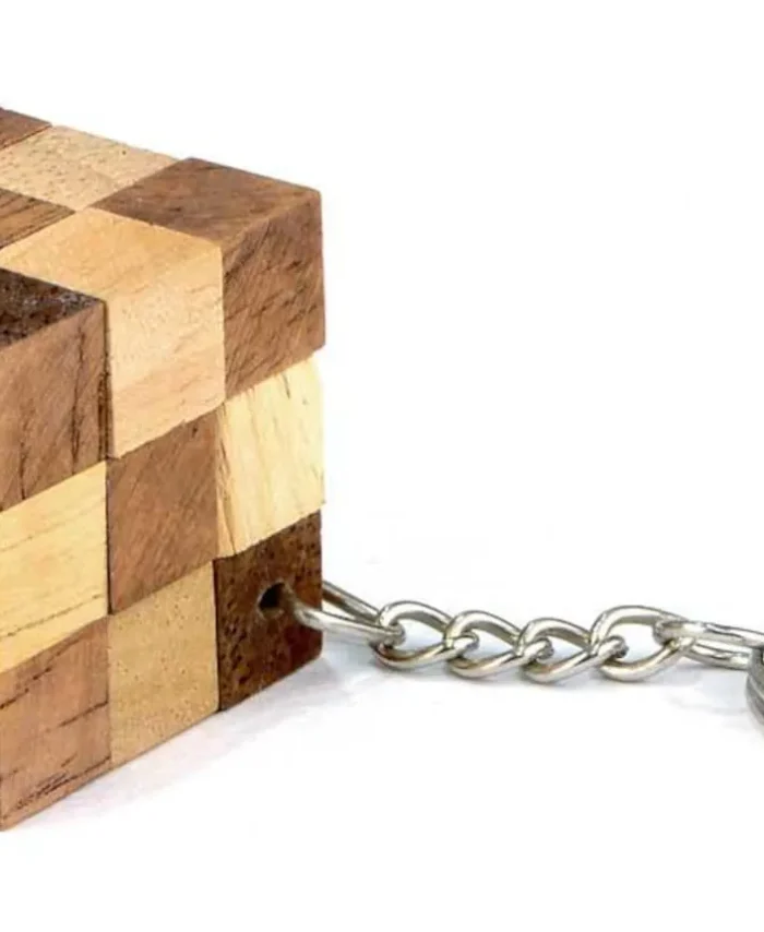 Miniature Wooden Snake Cube Pocket Brain Puzzle