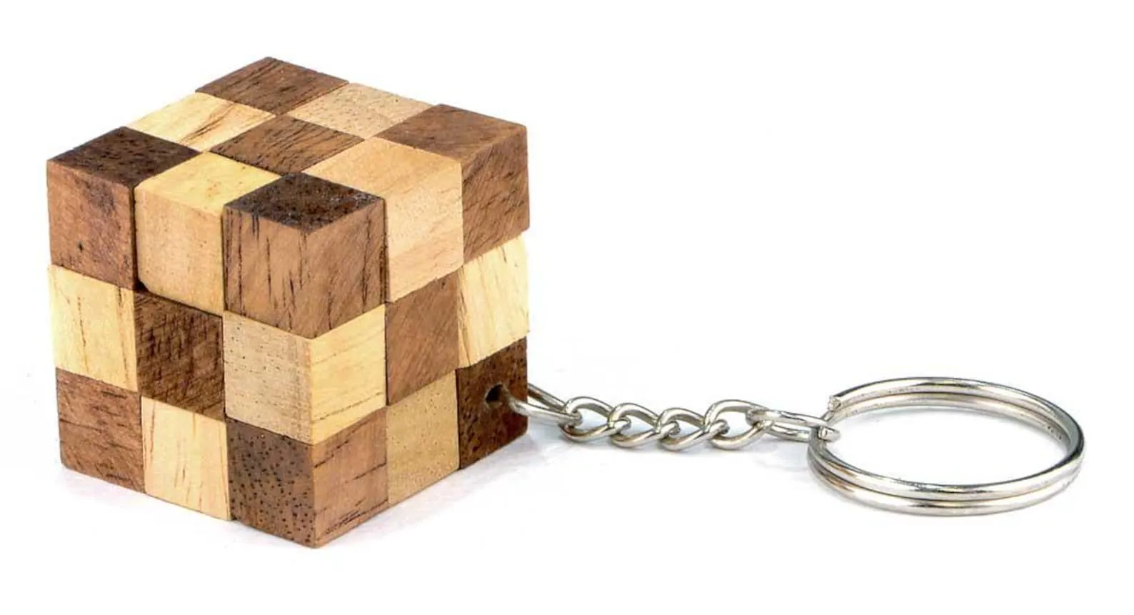 Miniature Wooden Snake Cube Pocket Brain Puzzle