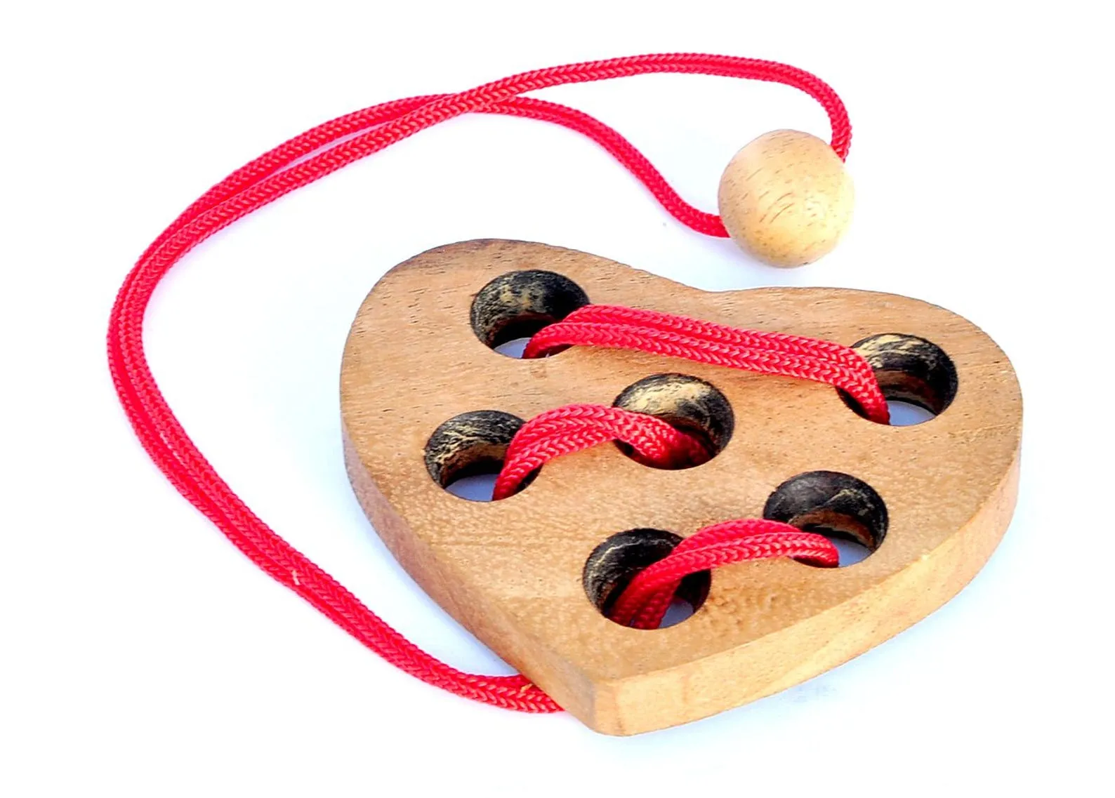 Love Story Wooden Rope And Ring Brain Puzzle